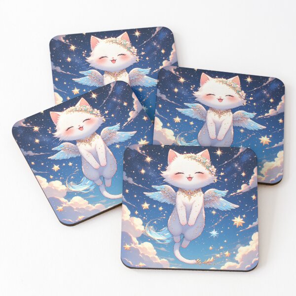 Item preview, Cat Angel flying in the starry sky. designed and sold by Natalia-Vlad.