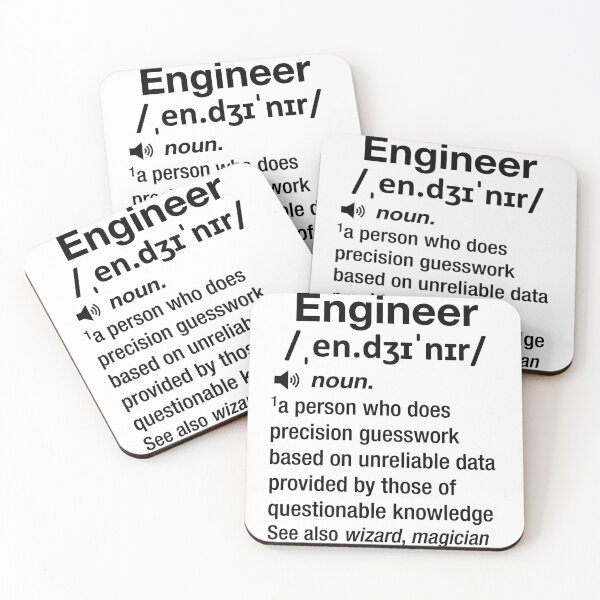 Item preview, Funny Nerdy Engineer Dictionary Definition Black Text designed and sold by MathWare MathClips.