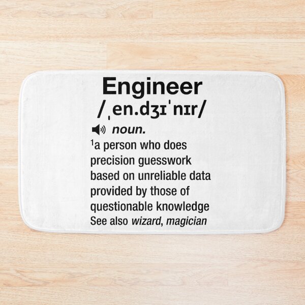 Item preview, Funny Nerdy Engineer Dictionary Definition Black Text designed and sold by MathWare MathClips.