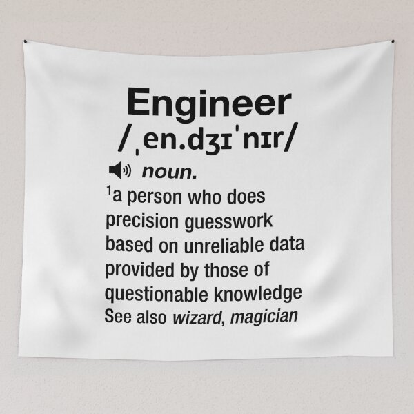 Item preview, Funny Nerdy Engineer Dictionary Definition Black Text designed and sold by MathWare MathClips.