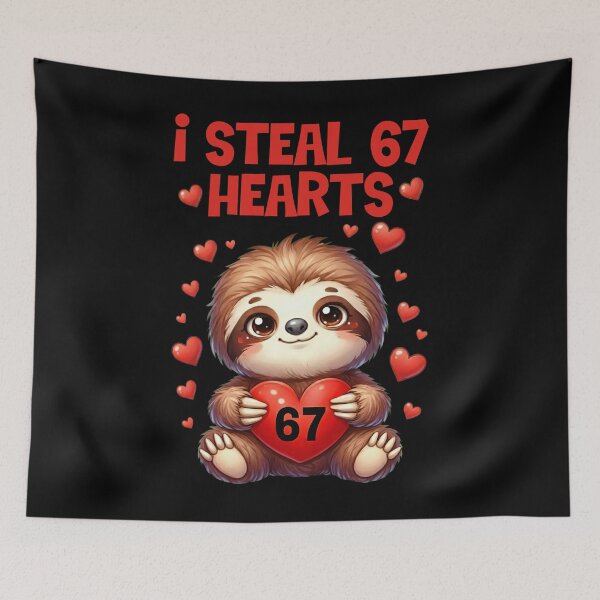 Item preview, I Steal 67 Six Seven Hearts – Cute Sloth Birthday Shirt designed and sold by LashondaGreen89.