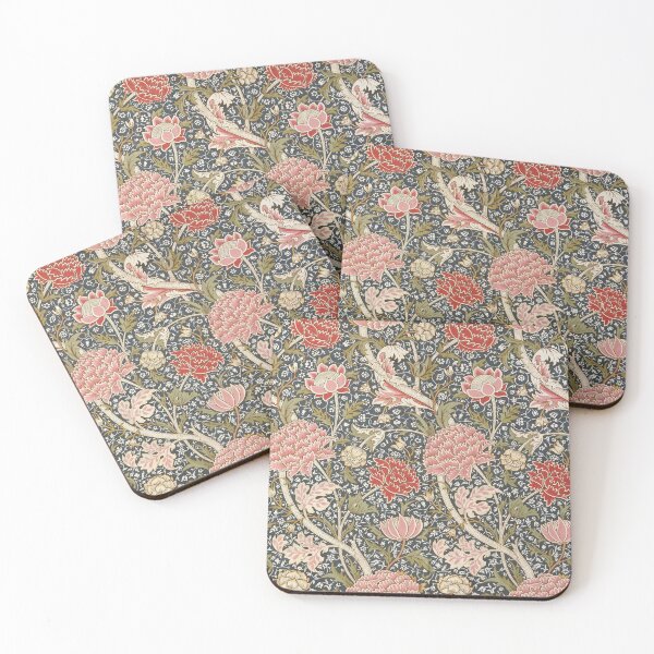 Item preview, Cray Blue Red | Vintage Floral Pattern – Arts & Crafts Style Design designed and sold by TheAbayArt.
