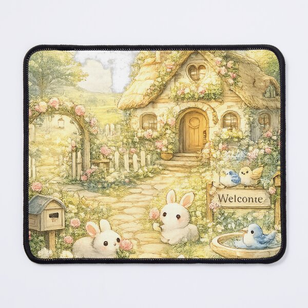 Item preview, Will You Come to My Cottage – Cute Kawaii Cottagecore Illustration designed and sold by Paws-nd-Prints.