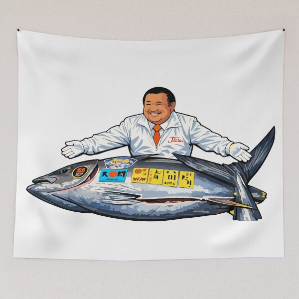 Item preview, Japanese Tuna Auction Legend Vector Illustration – Fish Market Chef Graphic T-Shirt designed and sold by OreoStudio.