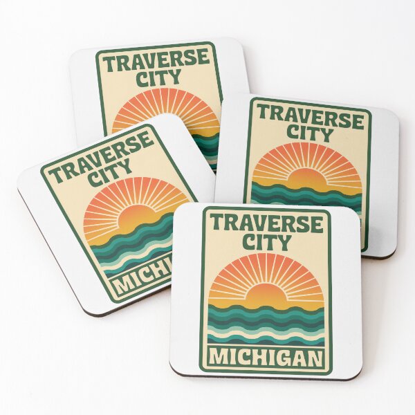Item preview, Traverse City Michigan - Beach Road Sign designed and sold by TheOldMittenIllustrated.