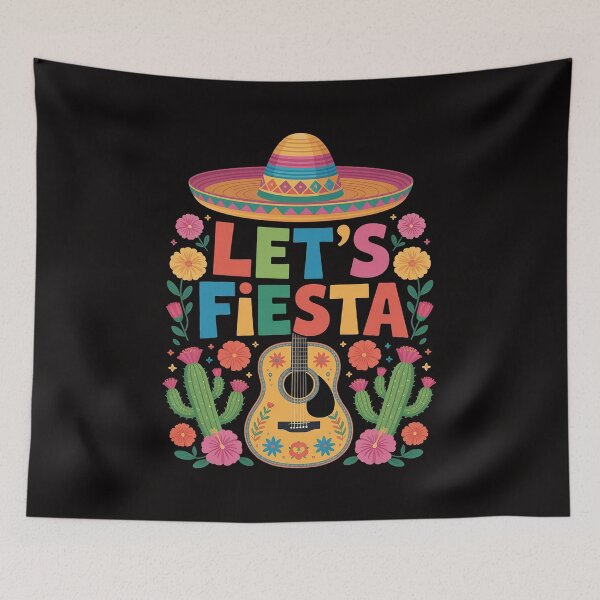 Item preview, Cinco de Mayo Let’s Fiesta Mexican Sombrero Guitar designed and sold by DarioRosales.
