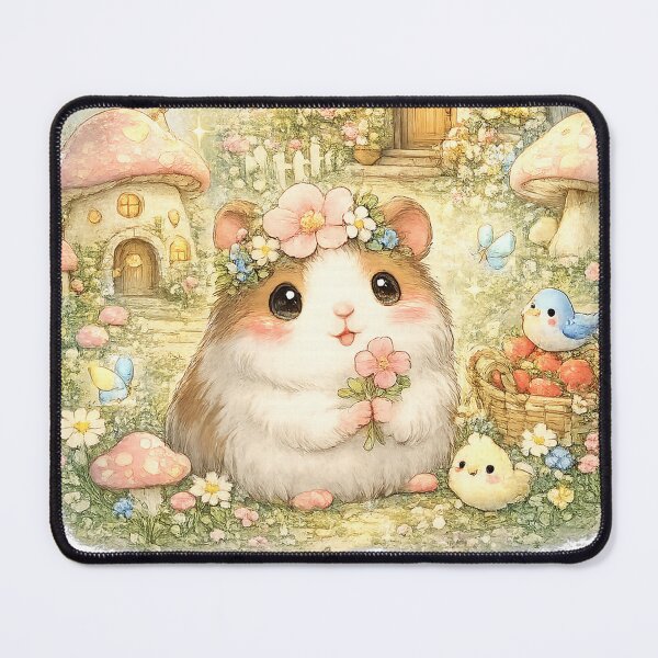 Item preview, Whimsical Guinea Pig Cottage – Cute Kawaii Fantasy Illustration designed and sold by Paws-nd-Prints.