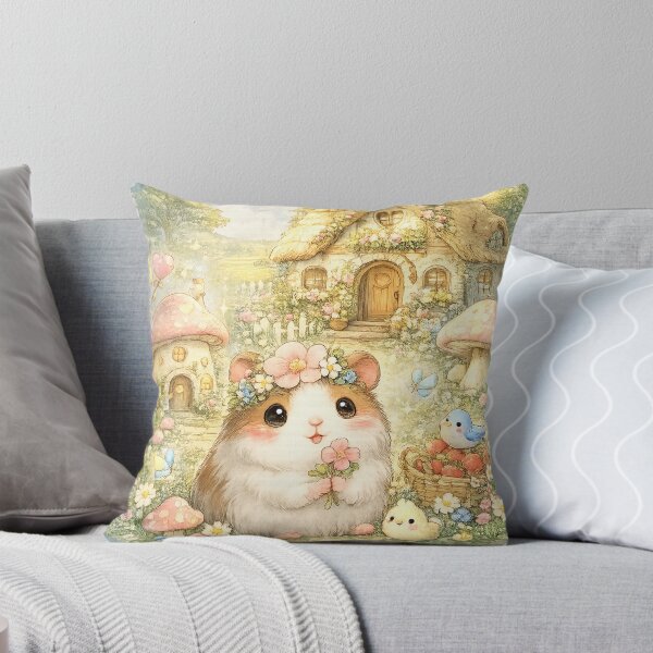 Item preview, Whimsical Guinea Pig Cottage – Cute Kawaii Fantasy Illustration designed and sold by Paws-nd-Prints.