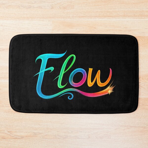 Item preview, Flow – Colorful Neon Typography Art | Creative Energy Design, Mindfulness Gift, Inspirational Wall Art & Apparel designed and sold by Williams Anderson.