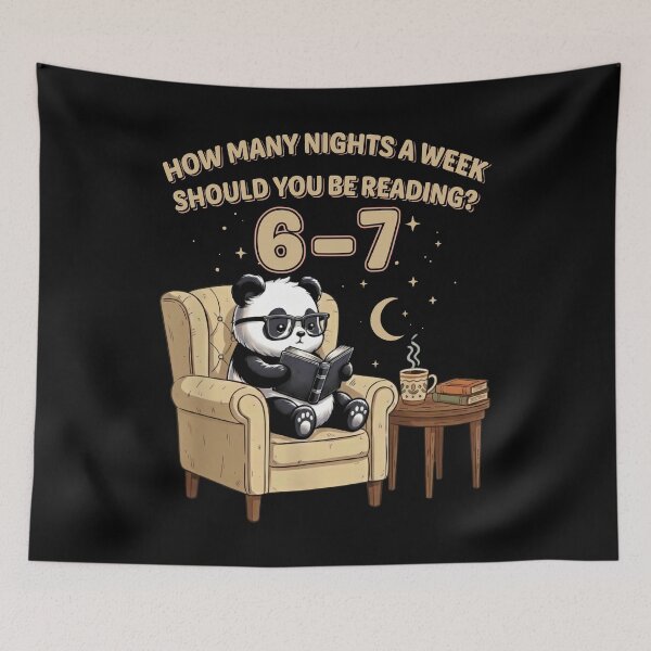 Item preview, Funny Panda Reading Shirt – 6 to 7 Six Seven Nights a Week designed and sold by LashondaGreen89.