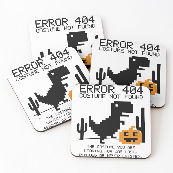 Item preview, Funny Nerdy Error 404 Costume Not Found Internet Dinosaur Halloween Black Text designed and sold by MathWare MathClips.