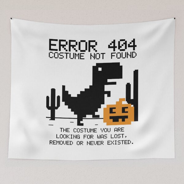 Item preview, Funny Nerdy Error 404 Costume Not Found Internet Dinosaur Halloween Black Text designed and sold by MathWare MathClips.