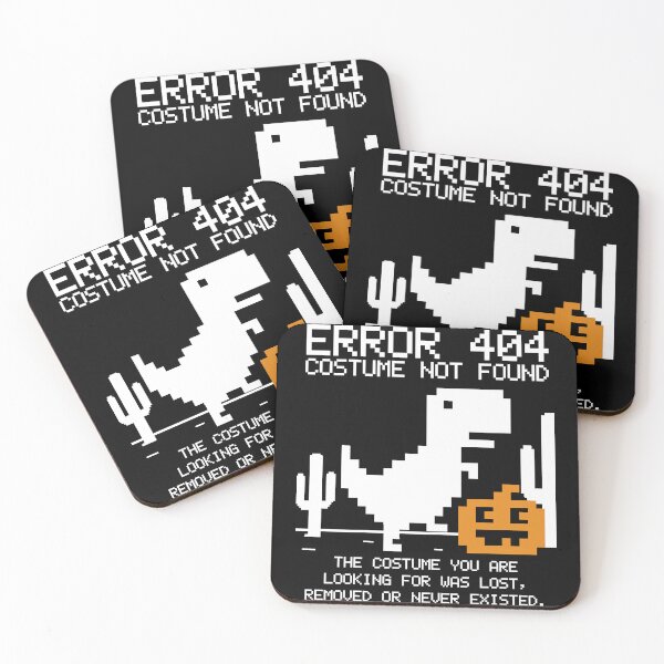 Item preview, Funny Nerdy Error 404 Costume Not Found Internet Dinosaur Halloween White Text designed and sold by MathWare MathClips.