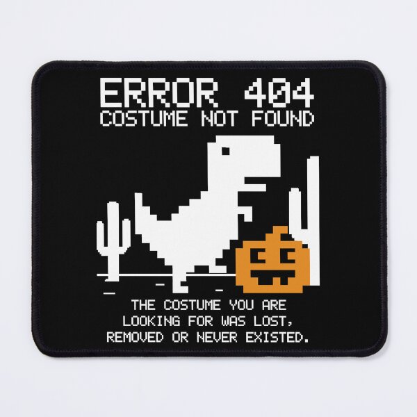 Item preview, Funny Nerdy Error 404 Costume Not Found Internet Dinosaur Halloween White Text designed and sold by MathWare MathClips.