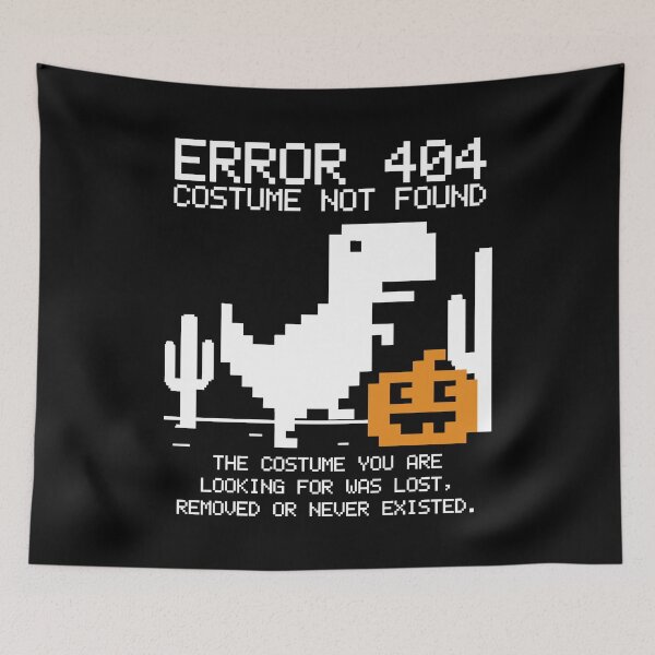 Item preview, Funny Nerdy Error 404 Costume Not Found Internet Dinosaur Halloween White Text designed and sold by MathWare MathClips.