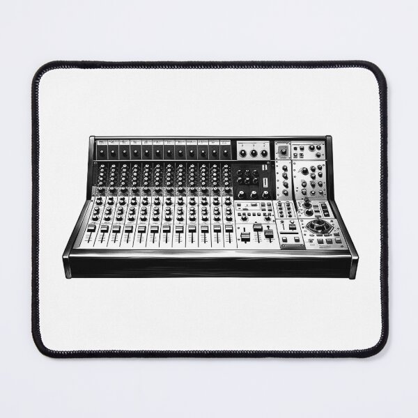 Item preview, Studio Mixing Console Illustration | Black and White Audio Engineer Art designed and sold by inkoutninja.