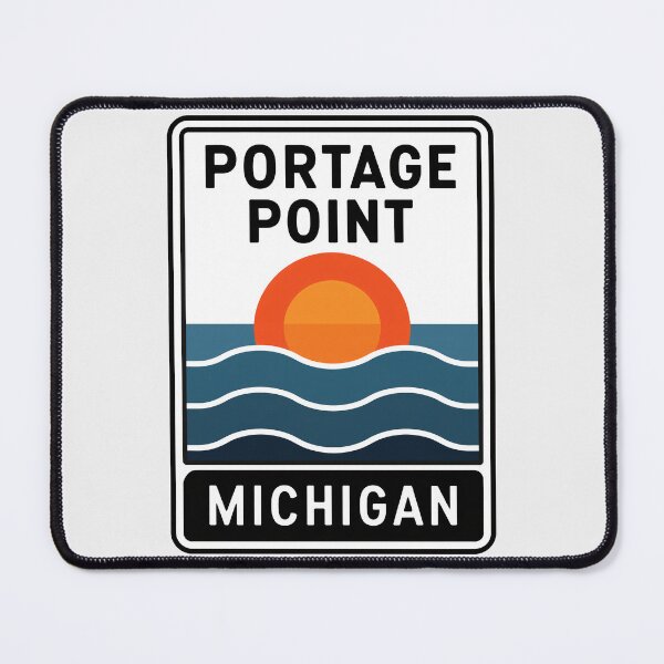 Item preview, Portage Point Michigan - Beach Road Sign designed and sold by TheOldMittenIllustrated.
