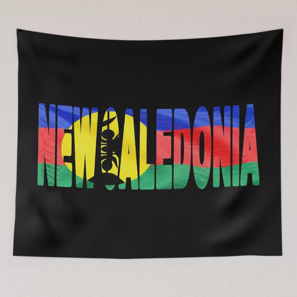 Item preview, NEW CALEDONIA - Flag Flying in Wind cut to Letters Souvenir Sticker Shirt designed and sold by Adam Gormley.