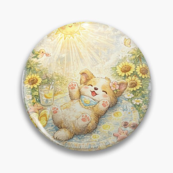 Item preview, You Deserve Sunshine – Kawaii Puppy Soaking Up Happy Sun Rays designed and sold by Paws-nd-Prints.