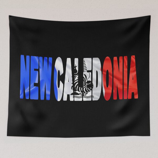 Item preview, NEW CALEDONIA - Flag Flying in Wind cut to Letters Souvenir Sticker Shirt designed and sold by Adam Gormley.