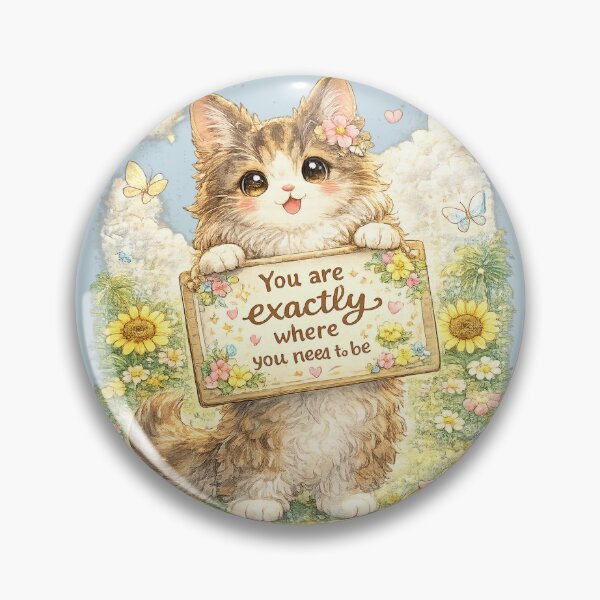 Item preview, You Are Exactly Where You Need to Be – Kawaii Maine Coon Motivation Art designed and sold by Paws-nd-Prints.