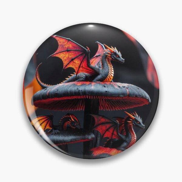Item preview, Dragón negro en hongos designed and sold by Kronic Universe.