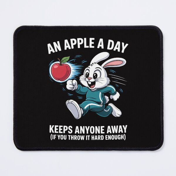Item preview, White Rabbit Running An Apple A Day Keeps Anyone Away designed and sold by HermanTricia.