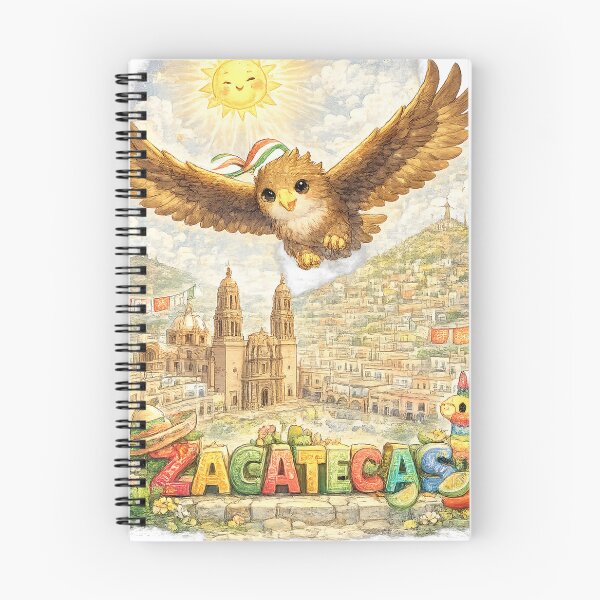 Item preview, Zacatecas Mexico – Kawaii Golden Eagle Cityscape Illustration designed and sold by Paws-nd-Prints.