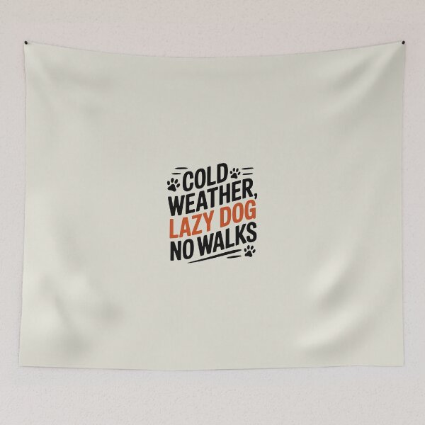 Item preview, Cold Weather, Lazy Dog, No Walks – Funny Winter Dog Shirt for Dog Owners designed and sold by Vintage Shapes.