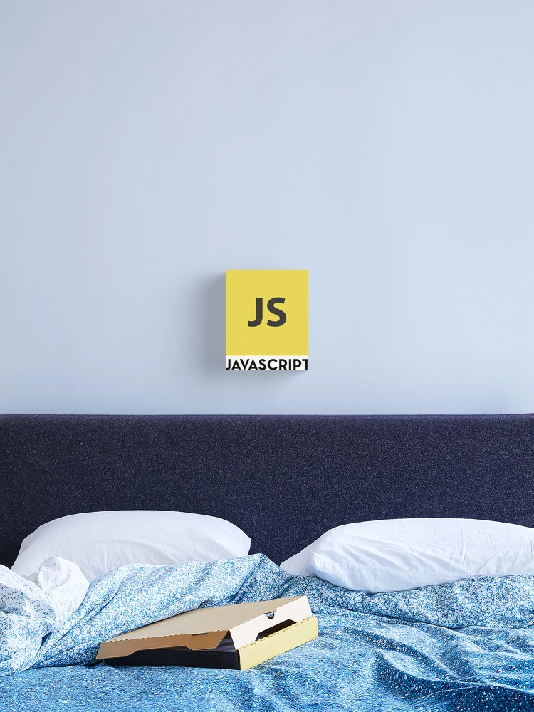 Thumbnail 2 von 3, Leinwanddruck, Nerdiger Javascript-Logo-Computerprogrammierer designt und verkauft von MathWare MathClips.