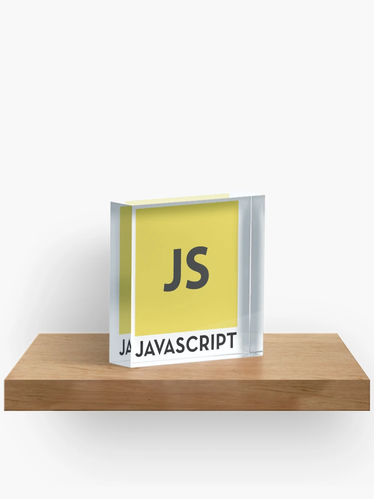 Thumbnail 2 von 5, Acrylblock, Nerdiger Javascript-Logo-Computerprogrammierer designt und verkauft von MathWare MathClips.