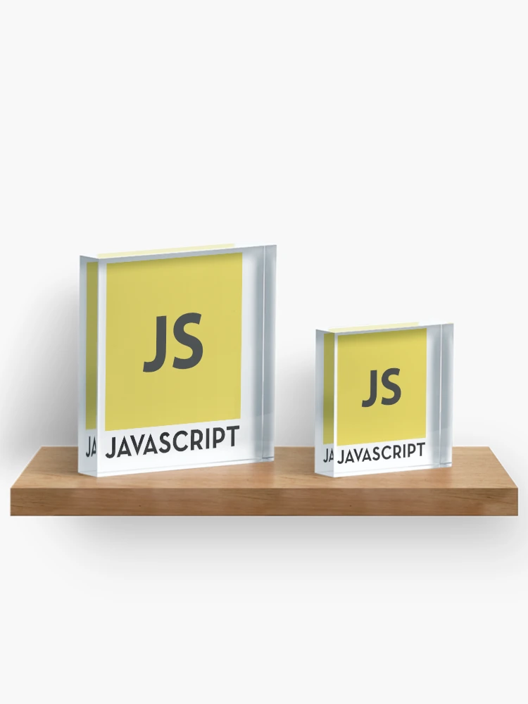 Thumbnail 3 von 5, Acrylblock, Nerdiger Javascript-Logo-Computerprogrammierer designt und verkauft von MathWare MathClips.