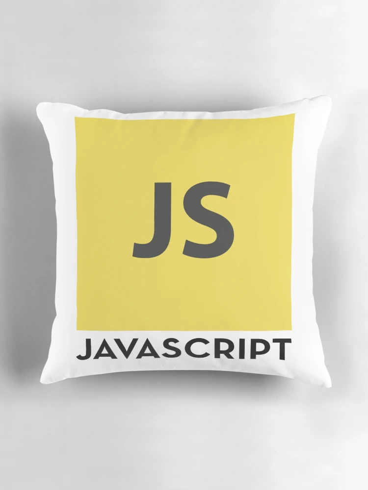 Thumbnail 3 of 4, Pillow, Nerdy Javascript Logo Computer Programmer designed and sold by MathWare MathClips.