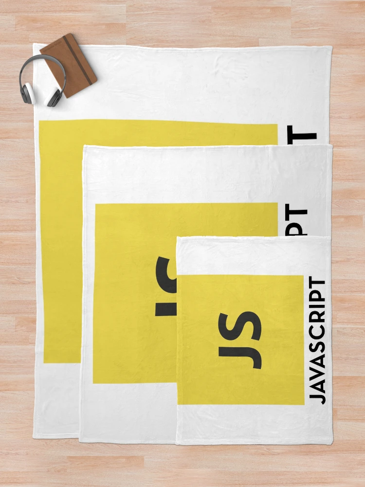 Thumbnail 5 of 6, Throw Blanket, Nerdy Javascript Logo Computer Programmer designed and sold by MathWare MathClips.