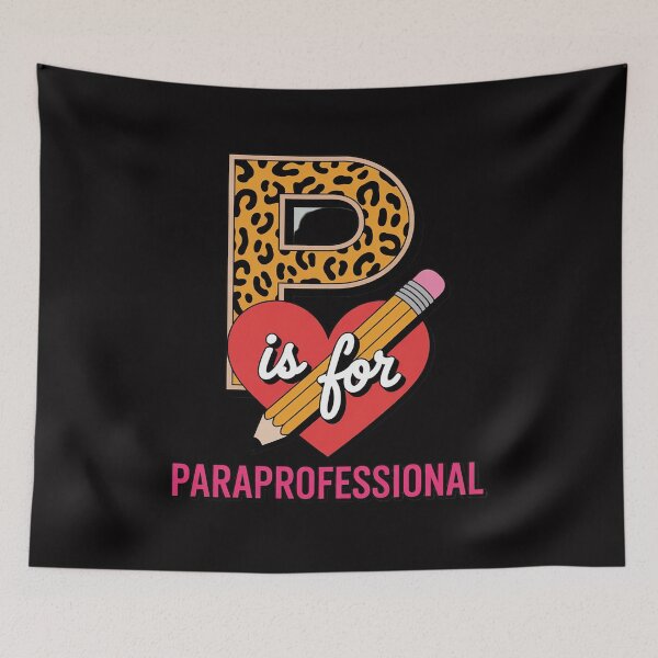 Item preview, P Is For Paraprofessional Leopard Apple Pencil Paraeducator designed and sold by jewellmeyers.