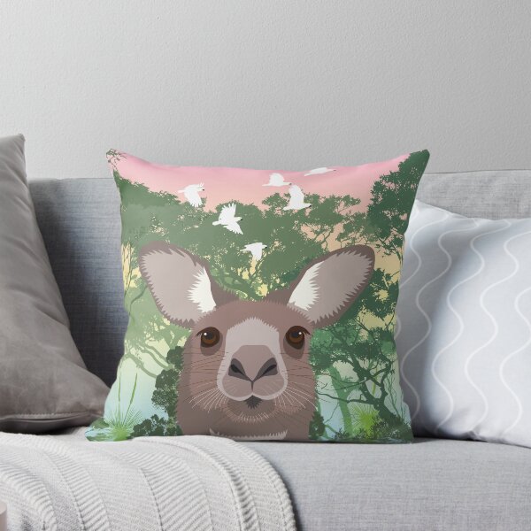 Artikelvorschau, Känguru australisches Tier Eukalyptus Selfie entworfen und verkauft von blueidesign.