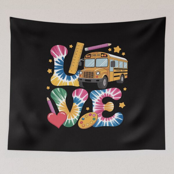 Item preview, LOVE Apple Tie Dye Bus Driver Life Back To School designed and sold by jewellmeyers.