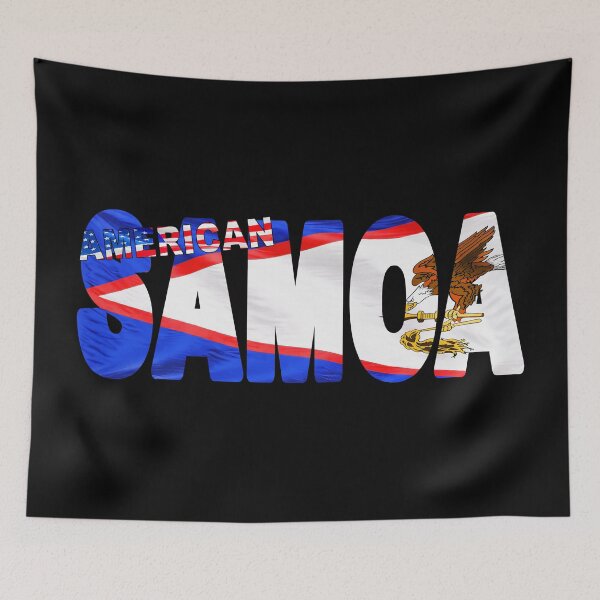 Item preview, AMERICAN SAMOA - Flag Flying in Wind cut to Letters Souvenir Sticker Shirt designed and sold by Adam Gormley.