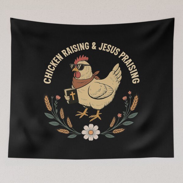 Item preview, Cool Chicken Raising Jesus Praising Shirt designed and sold by LarryMBrown.