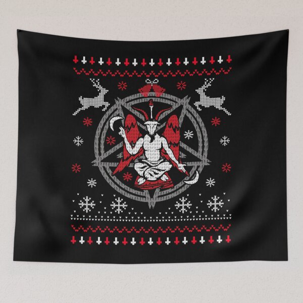 Item preview, Baphomet Pentagram Gothic Christmas Sweater designed and sold by zmsewvmxc70.