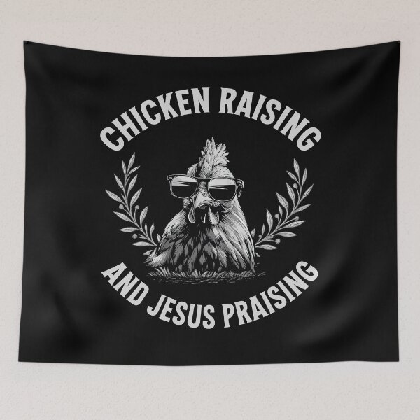 Item preview, Retro Cool Chicken Raising Jesus Praising Tee designed and sold by LarryMBrown.