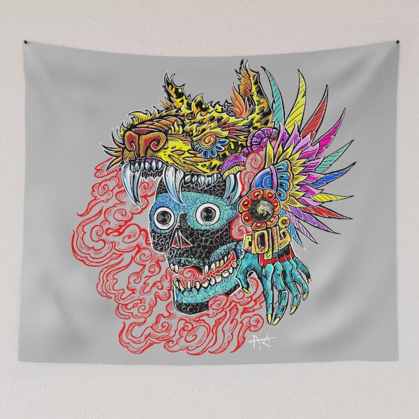 Item preview, Tezcatlipoca red smoke skull designed and sold by UrielCalavera.