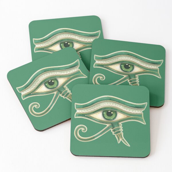 Item preview, Eye of Horus green, Udjat Eye green tones with golden decorations designed and sold by angel-cat-22.