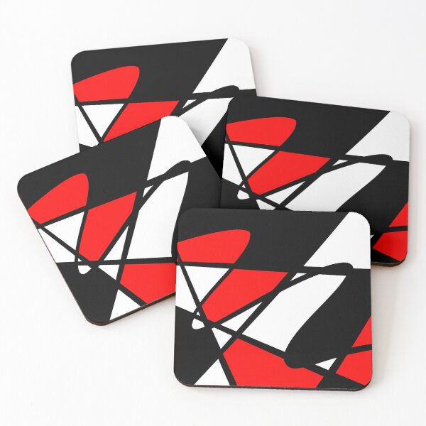 Item preview, Power Play: Red and Black Geometric Statement designed and sold by Cosmic Cats Studio.