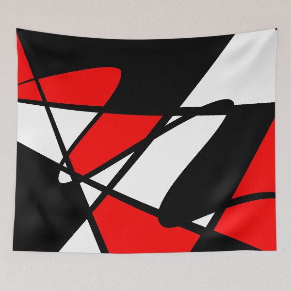 Item preview, Power Play: Red and Black Geometric Statement designed and sold by Cosmic Cats Studio.