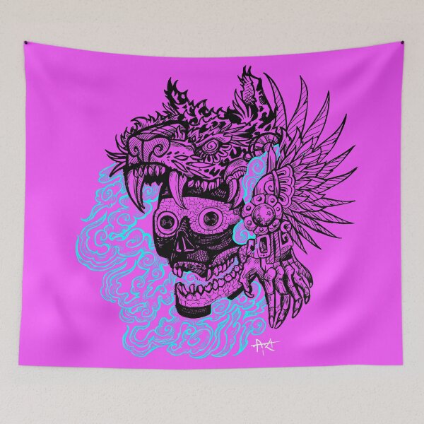 Item preview, Tezcatlipoca blue smoke skull manga designed and sold by UrielCalavera.