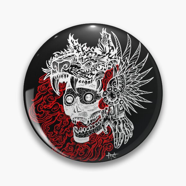 Item preview, Tezcatlipoca red smoke skull white designed and sold by UrielCalavera.
