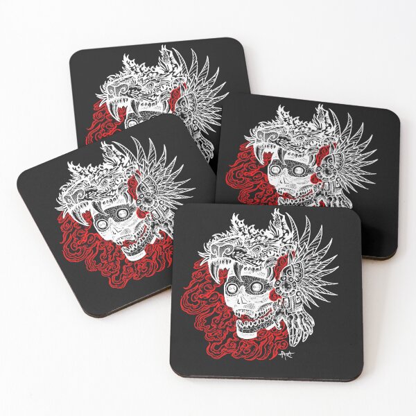 Item preview, Tezcatlipoca red smoke skull white designed and sold by UrielCalavera.