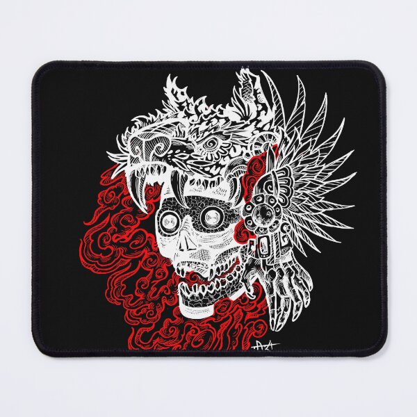 Item preview, Tezcatlipoca red smoke skull white designed and sold by UrielCalavera.
