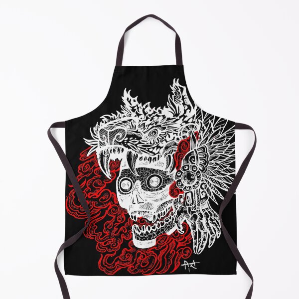 Item preview, Tezcatlipoca red smoke skull white designed and sold by UrielCalavera.